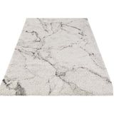 The Rugs Deep Pile Velour Abstract Cream Rug