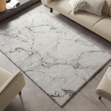 The Rugs Deep Pile Velour Abstract Cream Rug