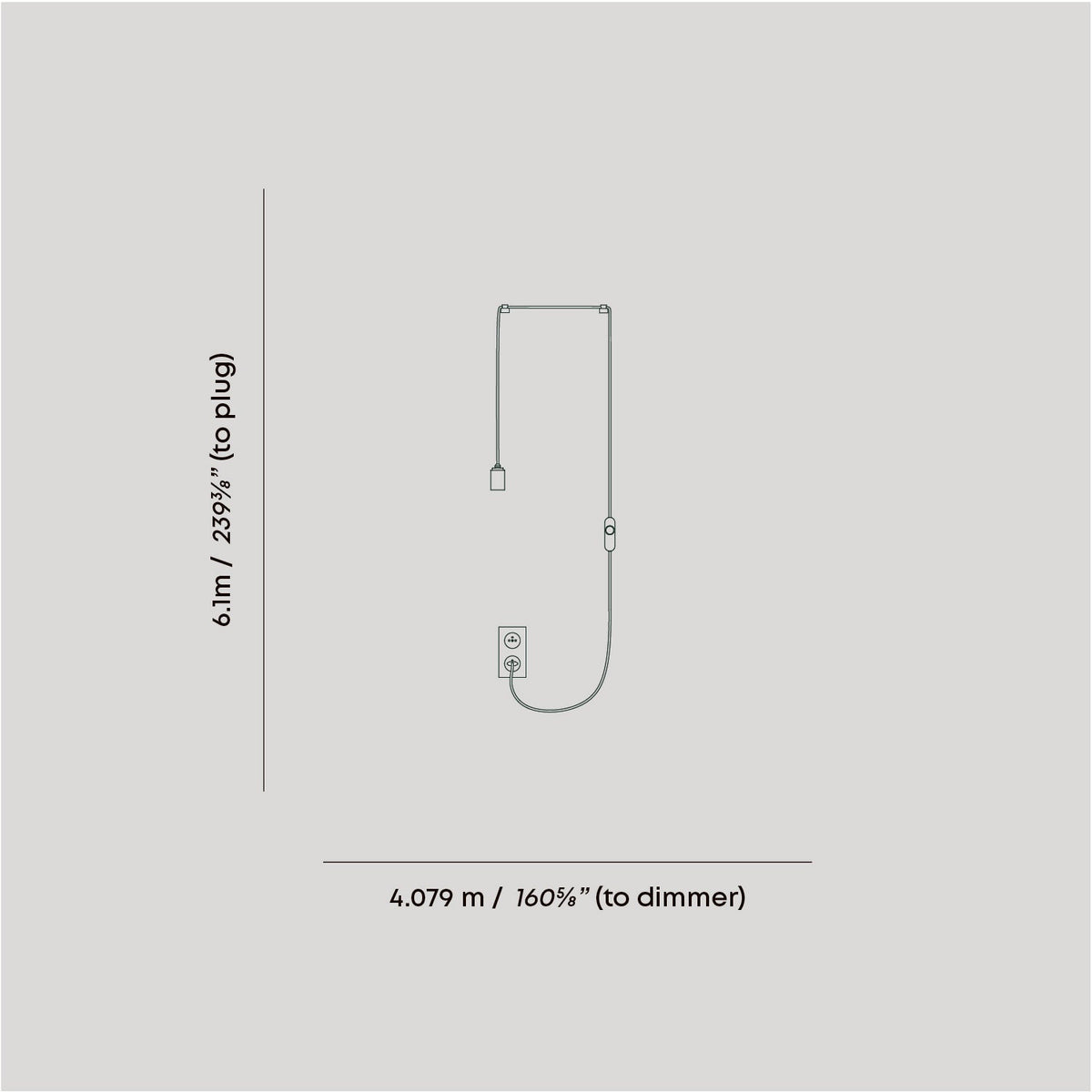 Tala Gaia Plug In Pendant in Graphite