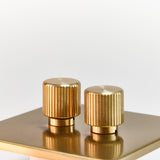 Tala Double Rotary Wall Dimmer in Brass