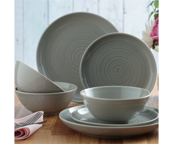 Mason Cash William Mason Stoneware Grey Dinner Set M/O 12pcs