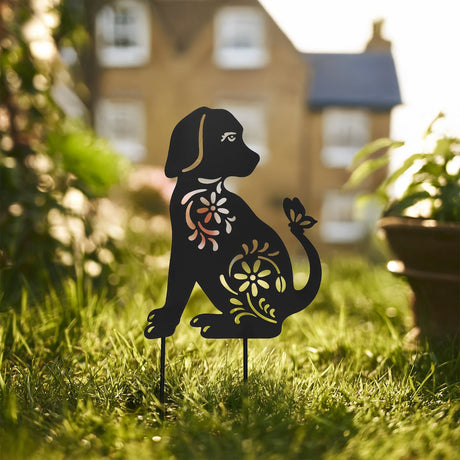 Nicoman Metal Cat and Dog Silhouette Garden Ornament