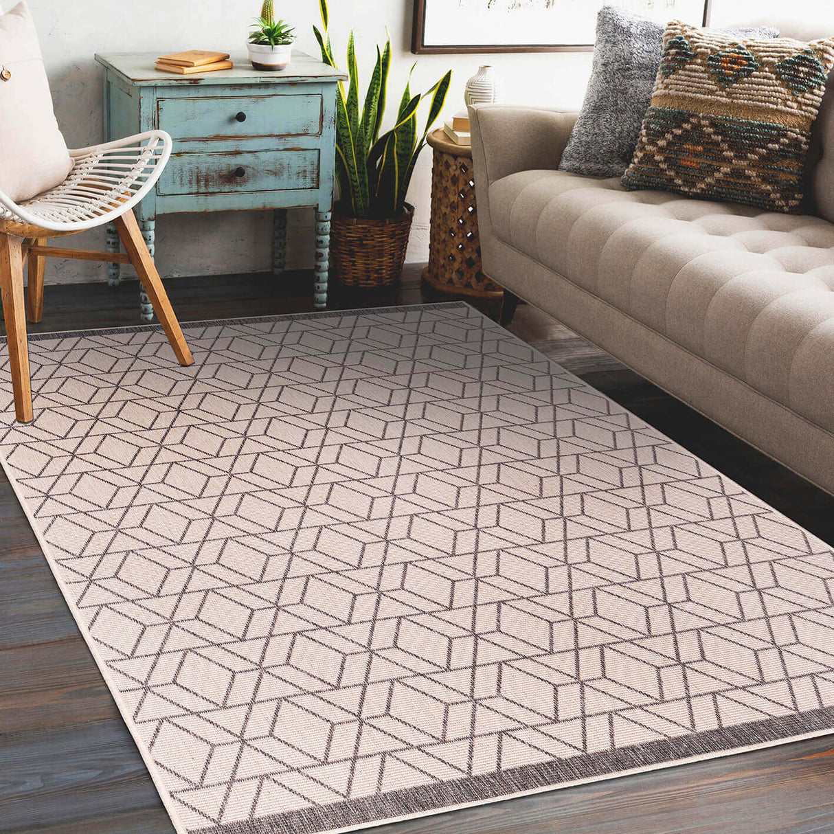 The Rugs Duo Weave Outdoor Rug Diamonds