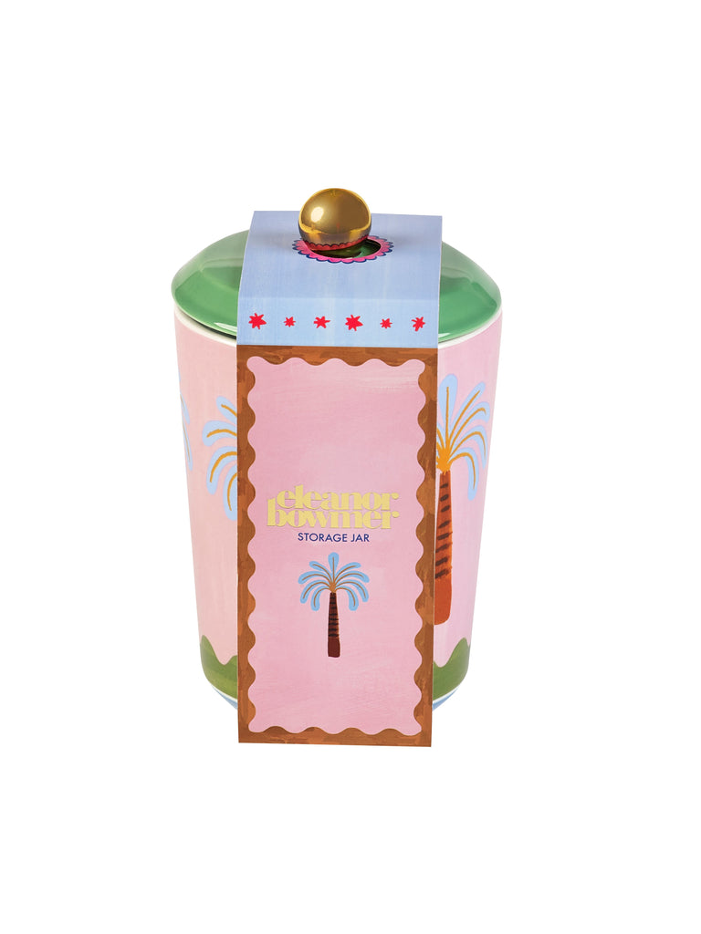 Gold-foil handle on Eleanor Bowmer Electric Coast Palm Jar