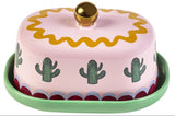Close-up of gold-detail knob on Eleanor Bowmer Electric Coast Butter Dish