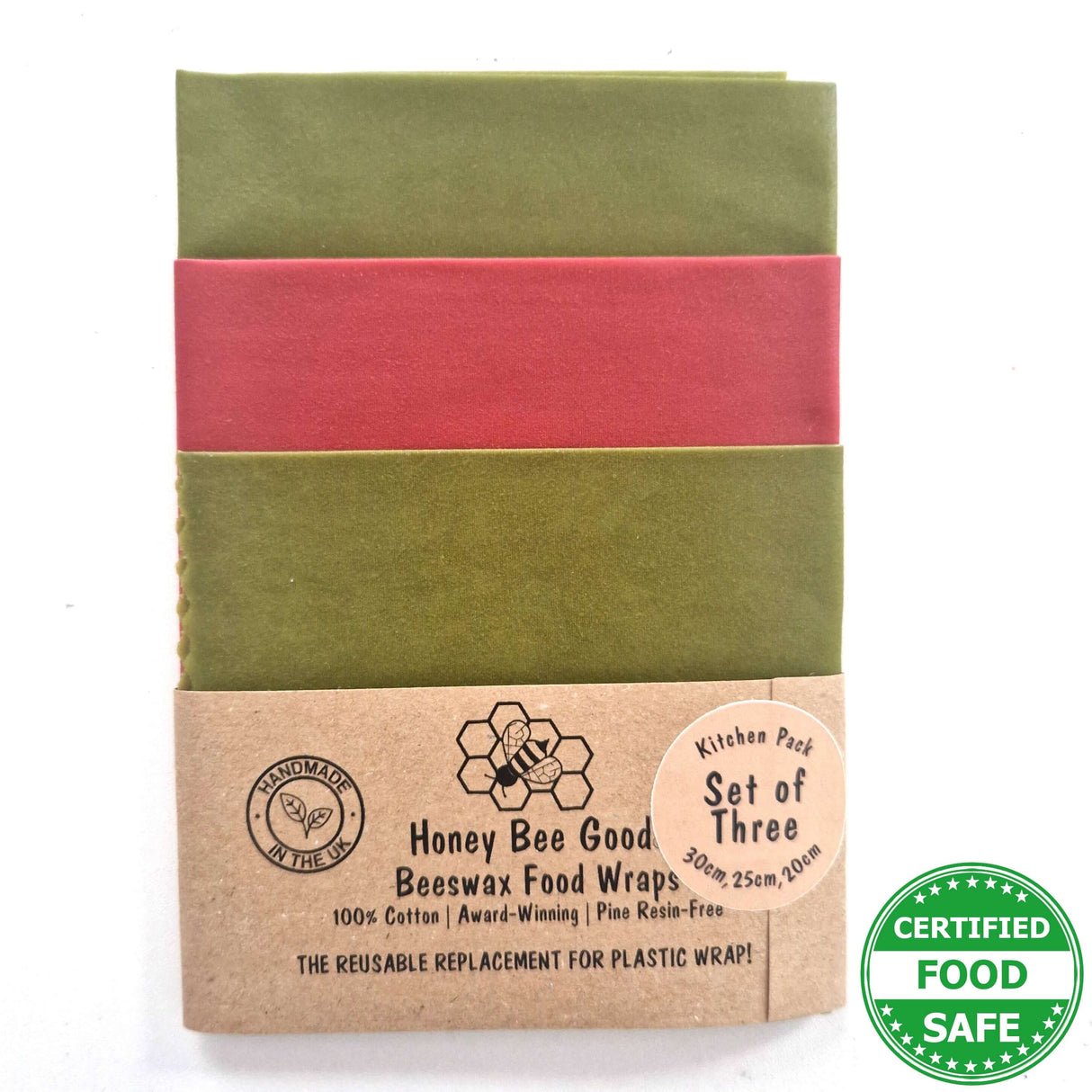 Honey Bee Good Earth Tones Sage Beeswax Wraps - Set of 3