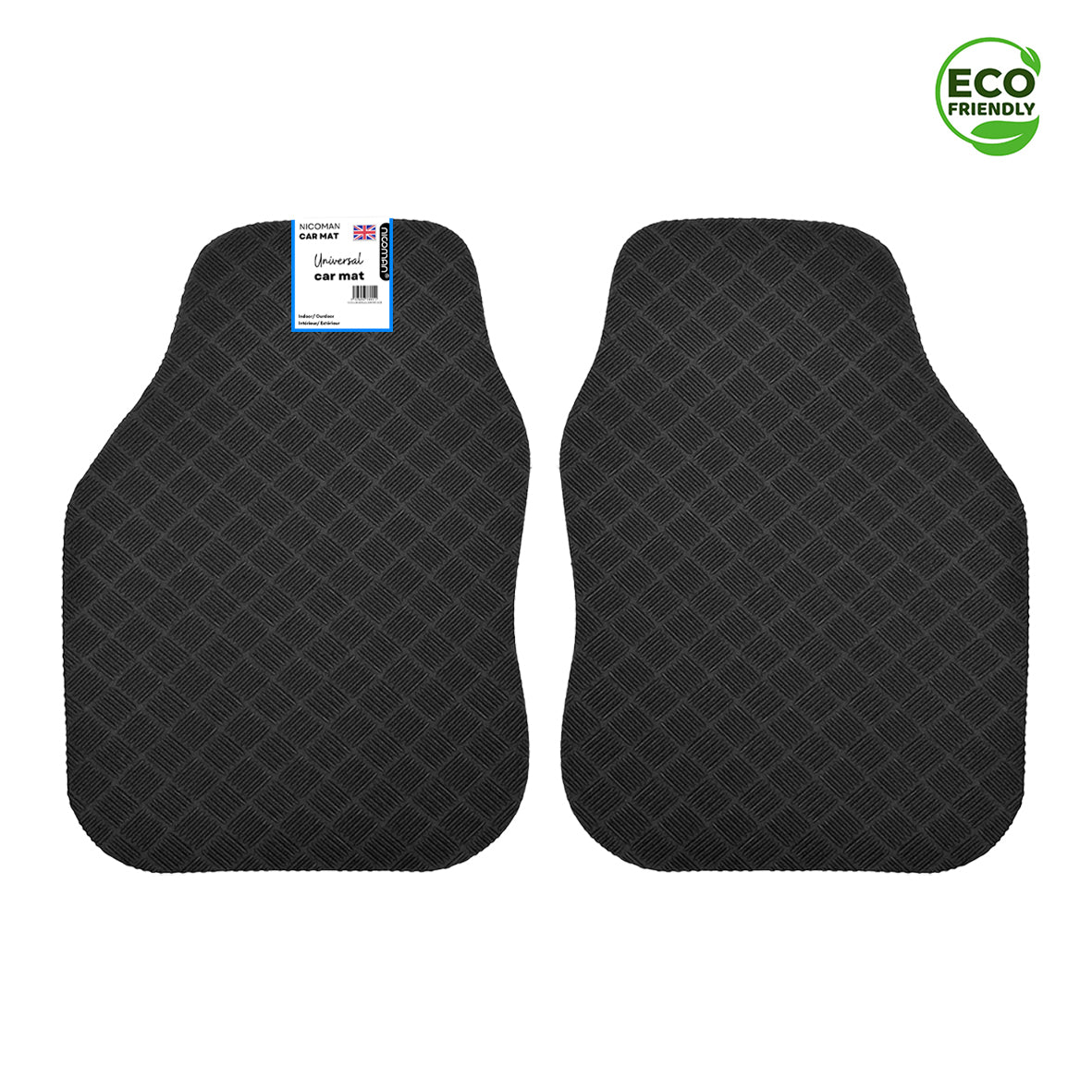 Nicoman Eco Friendly Car Mat 2pc Front Set Rubber Non Slip