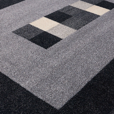 Ephesus Grey Black Rug | 100% polypropylene
