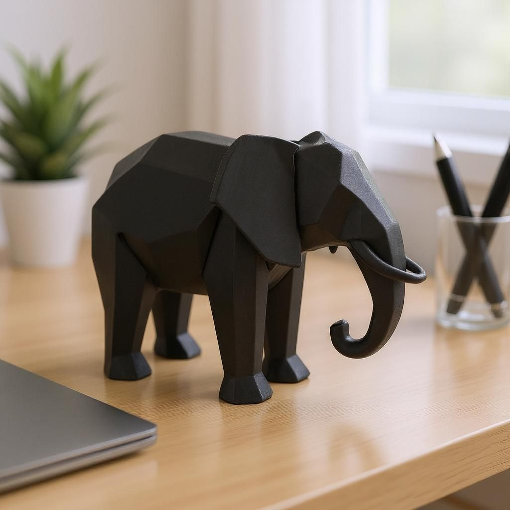 Filamora Studios Low Poly Elephant Statue