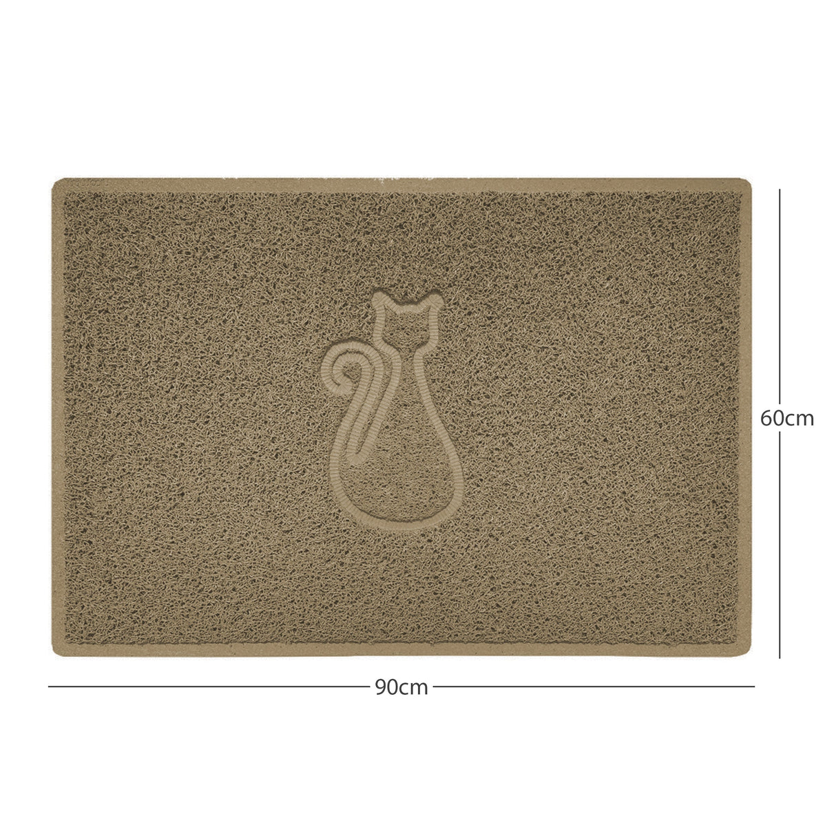 "Cat" Embossed Loofah Textured Spaghetti Door Mat | Nicoman