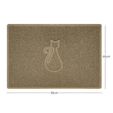 "Cat" Embossed Loofah Textured Spaghetti Door Mat | Nicoman