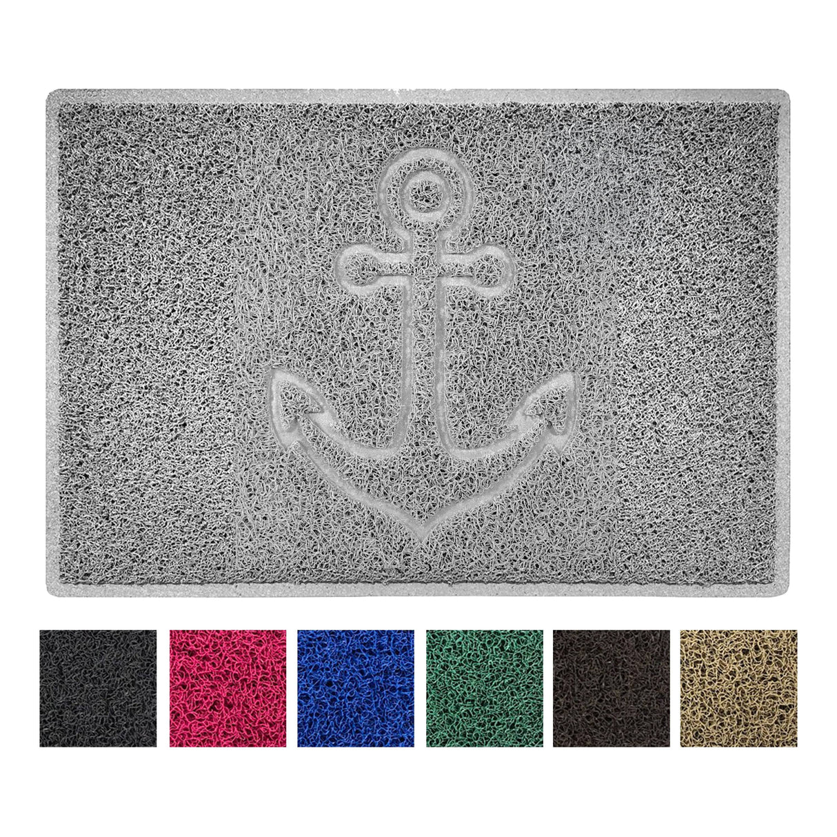 Nicoman "Anchors Away" Grey Spaghetti Door Mat