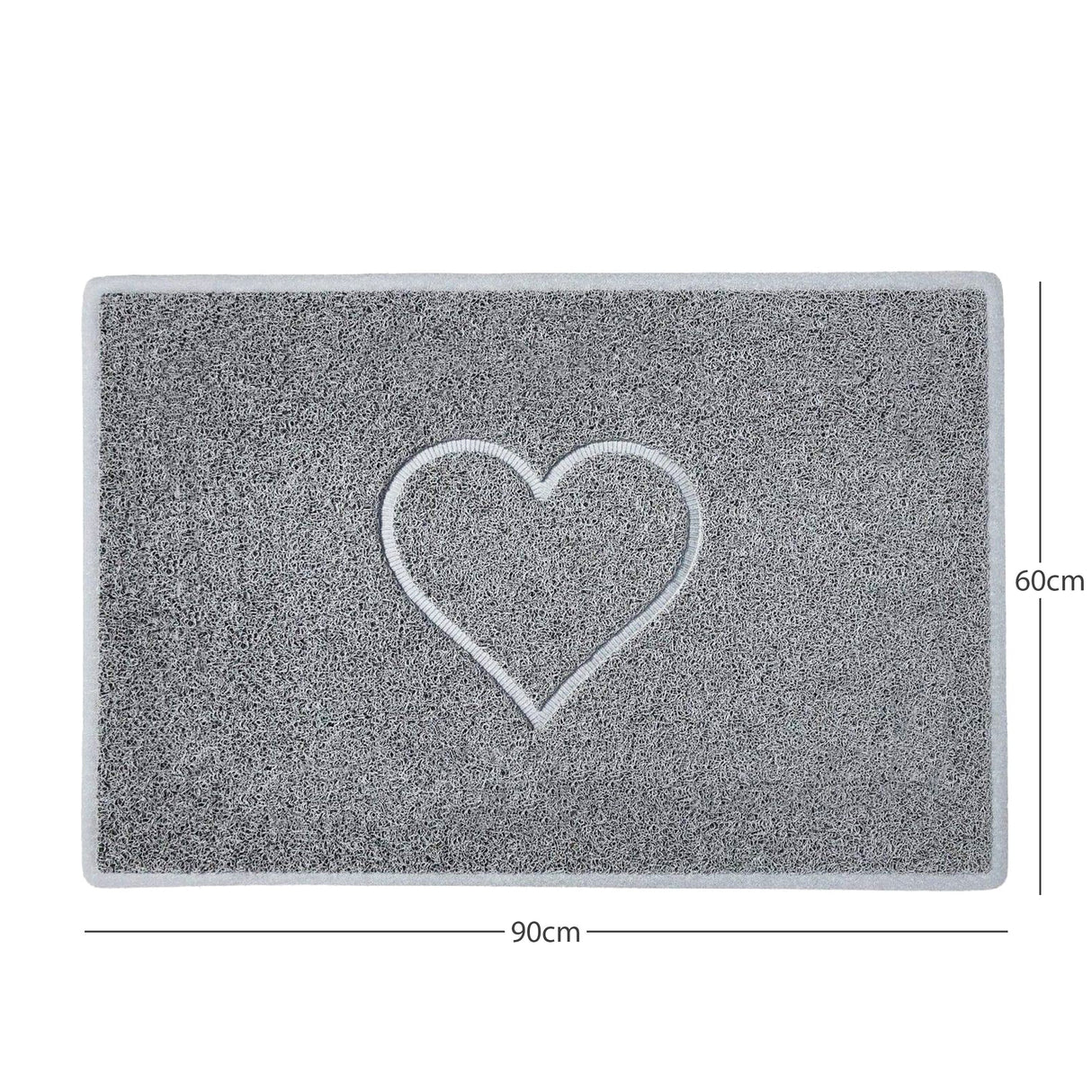 Heart Embossed Spaghetti Door Mat Non Slip PVC | Nicoman