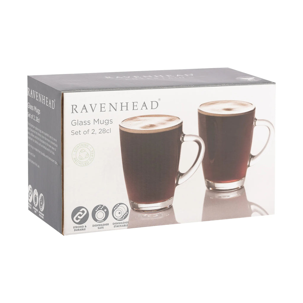 Ravenhead Entertain Glass Mugs, Set of 2, 28cl