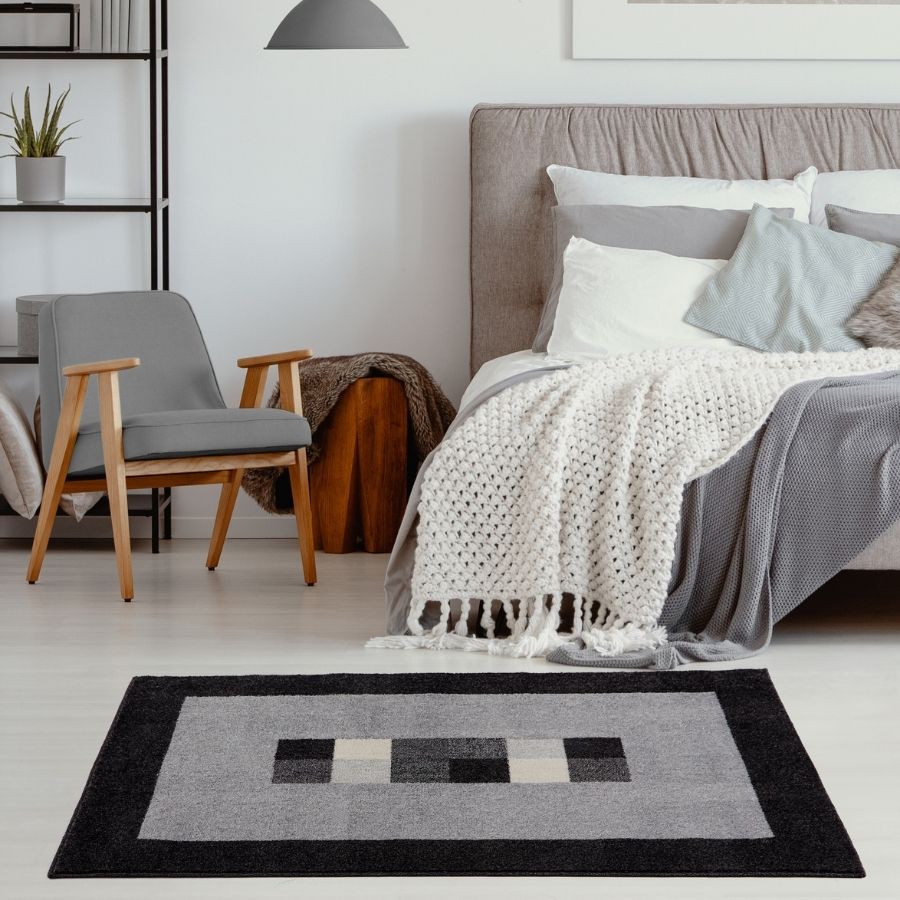 Ephesus Grey Black Rug | 100% polypropylene