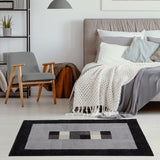 Ephesus Grey Black Rug | 100% polypropylene