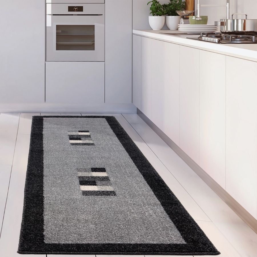 Ephesus Grey Black Rug | 100% polypropylene