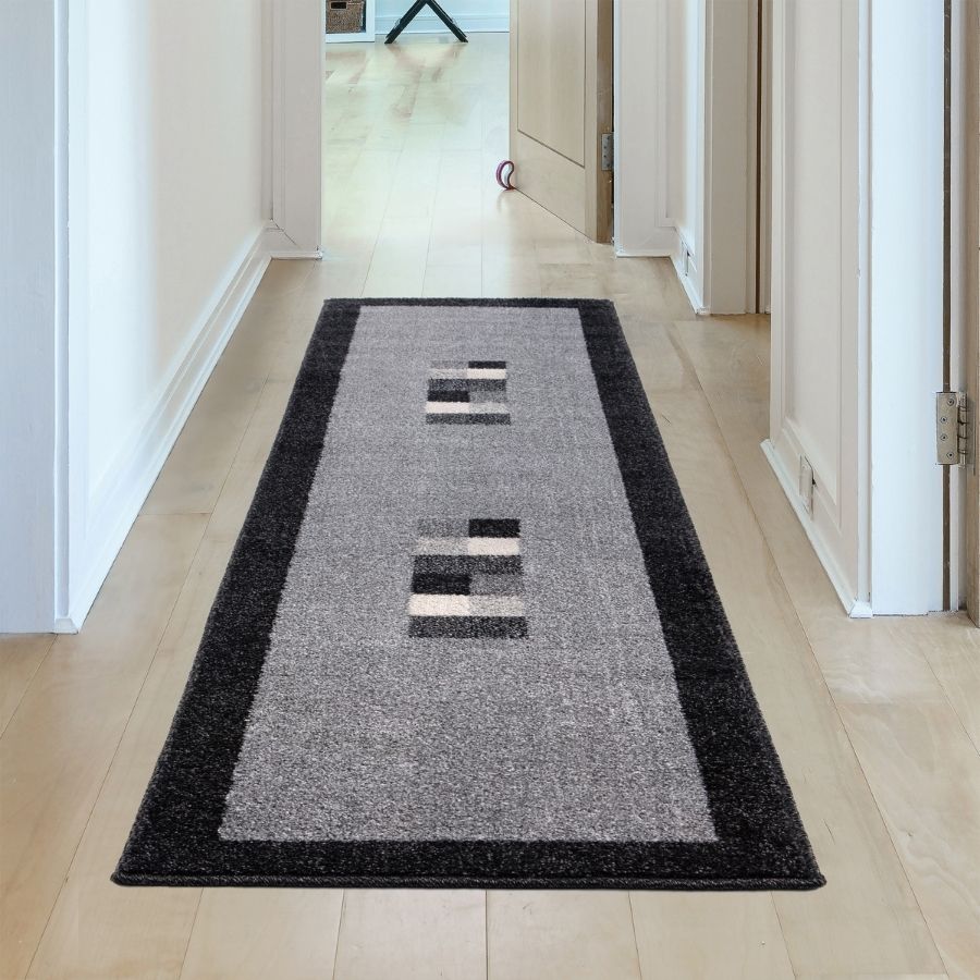 Ephesus Grey Black Rug | 100% polypropylene