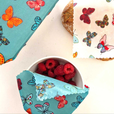 Honey Bee Good Butterflies Beeswax Wraps - Set of 3
