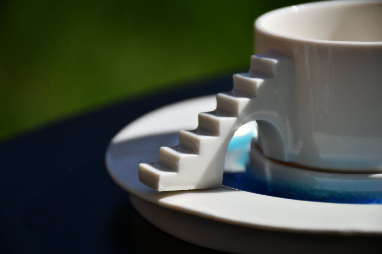 4AM Studio Castle Coffee Set Blue Glass Moat