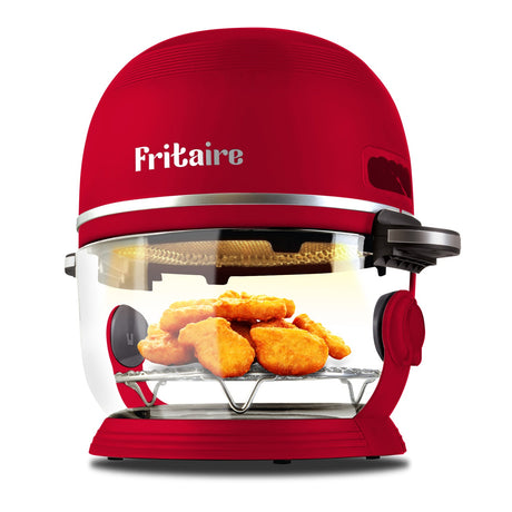 Fritaire Self-Cleaning Glass Bowl Air Fryer - Cherry Red