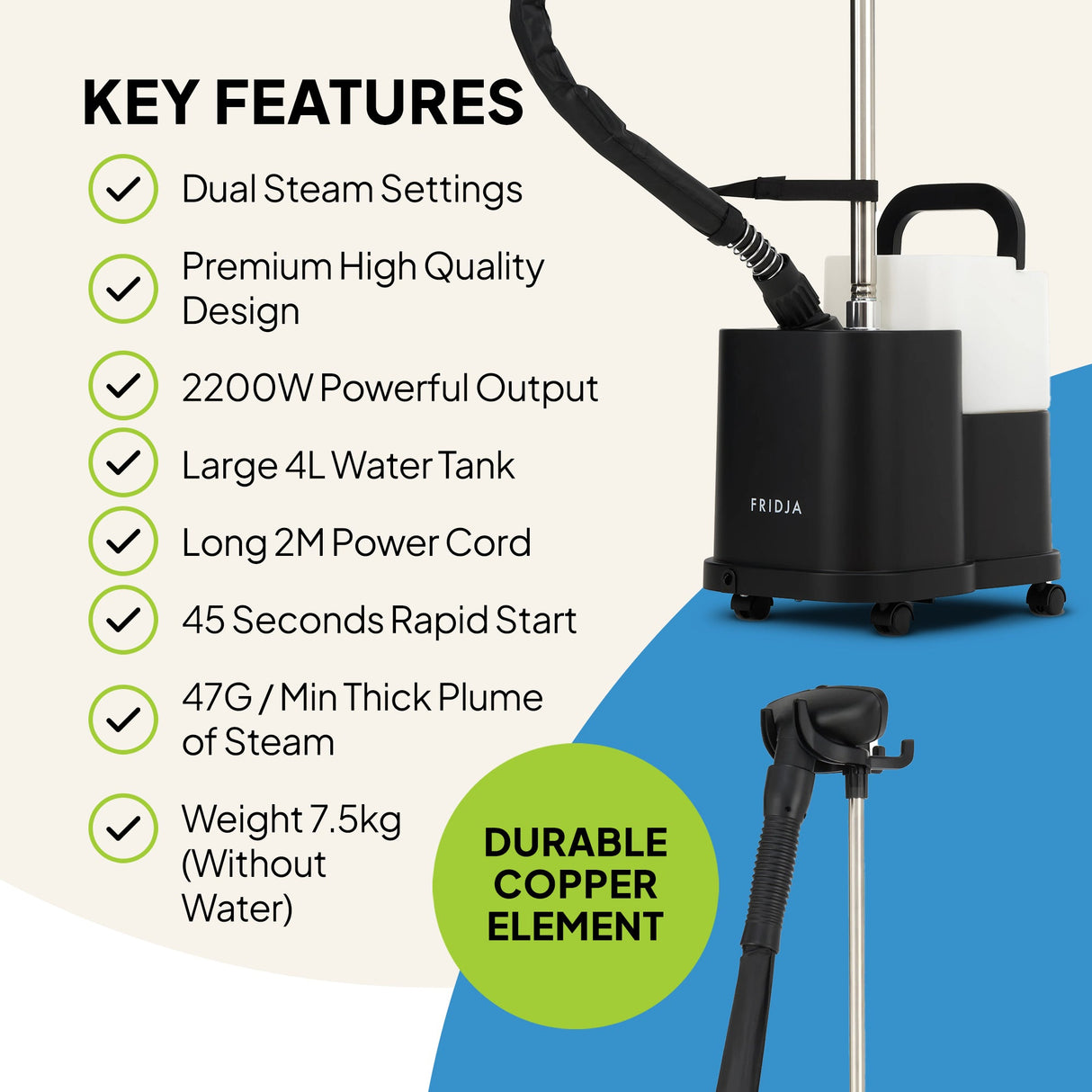 Fridja F1600 Commercial Clothes Steamer