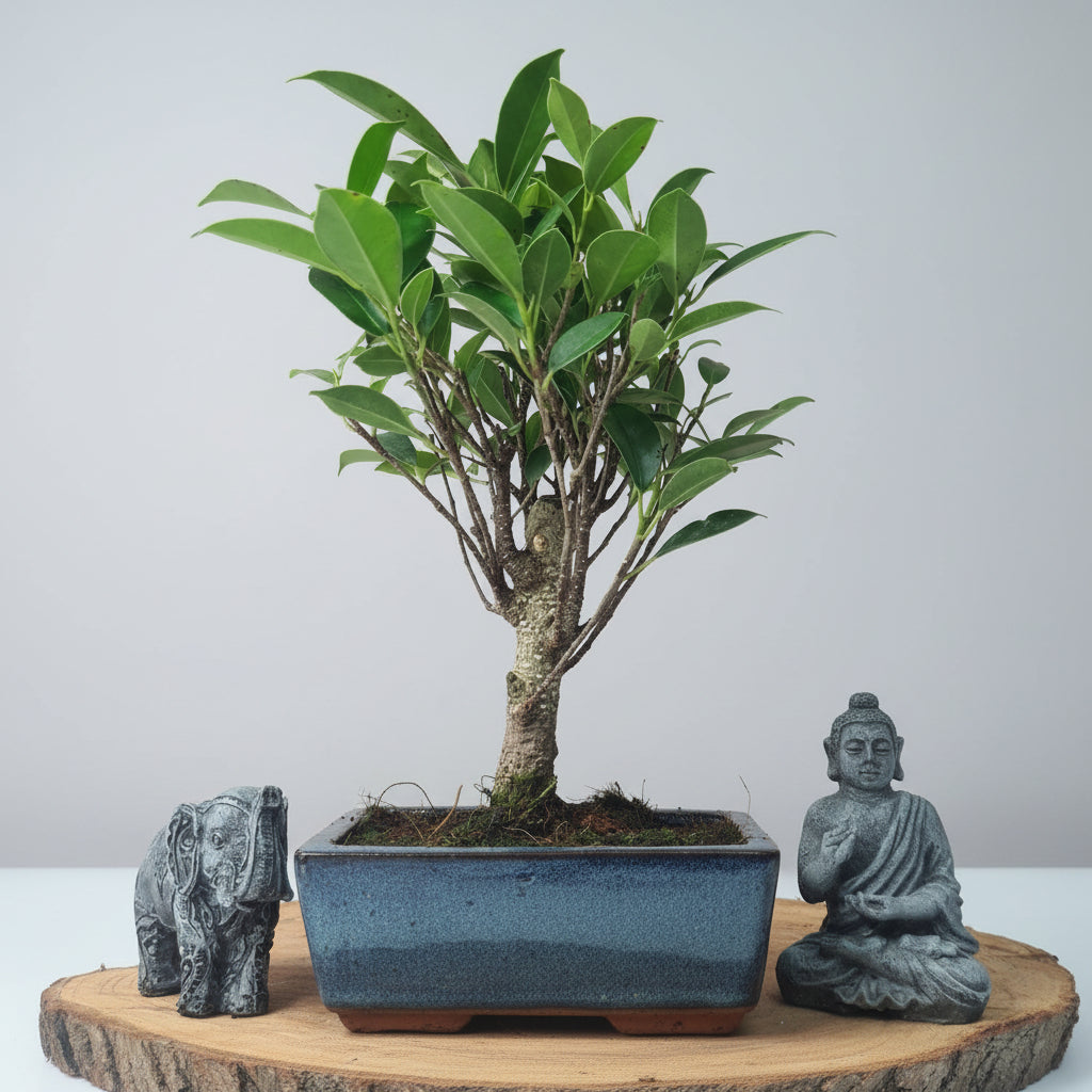 Yorkshire Bonsai Ficus Microcarpa Banyan Fig Indoor Bonsai Tree - 15cm