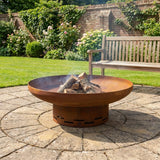 Nicoman Heavy-Duty Pre-Rusted Metal Corten Steel Round Firepit