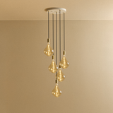 Tala Five Pendant in Brass with Voronoi II
