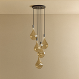 Tala Five Pendant in Graphite with Voronoi III Bulbs