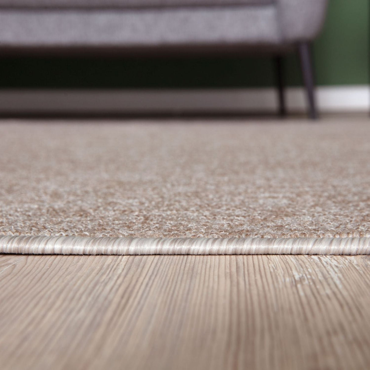 The Rugs Flex Beige Low Pile Solid Rug