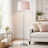 Pagazzi Freya Ribbed Glass Grey Floor Lamp