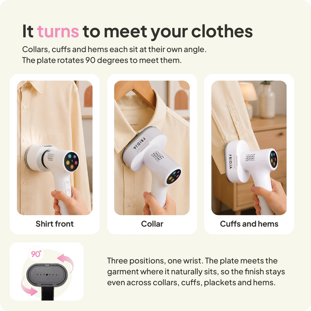Fridja F20 Handheld Clothes Steamer Pro with Suction