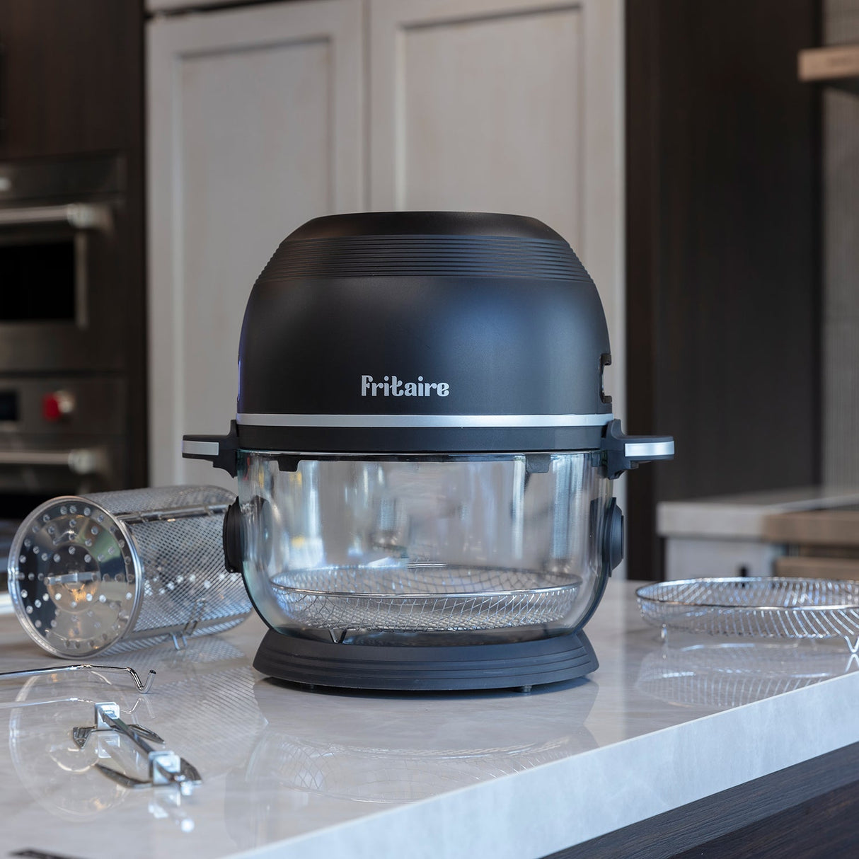 Fritaire Self-Cleaning Glass Bowl Air Fryer 9-in-1 - Midnight Black