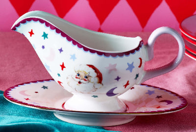 Eleanor Bowmer Festive Santa Gravy Boat & Saucer