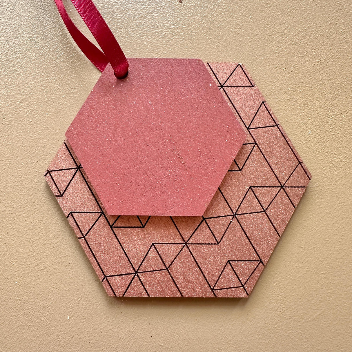 Geometric Wooden Christmas Ornaments