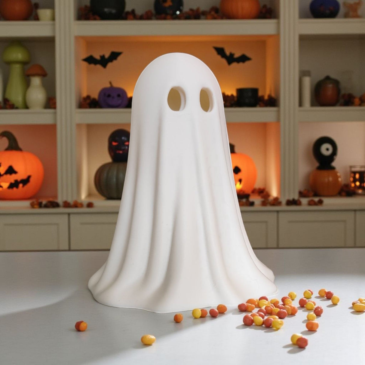 Filamora Studios Cute Halloween Ghost LED Tealight Holder
