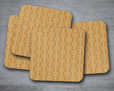 Gold Art Nouveau Retro Geometric Placemats, Set of 4/6