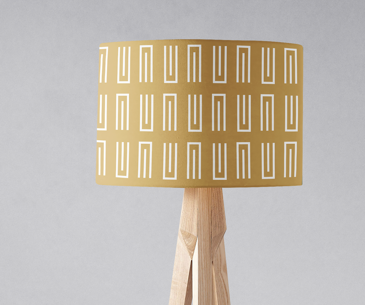 Shadowbright Gold and White Geometric Lampshade