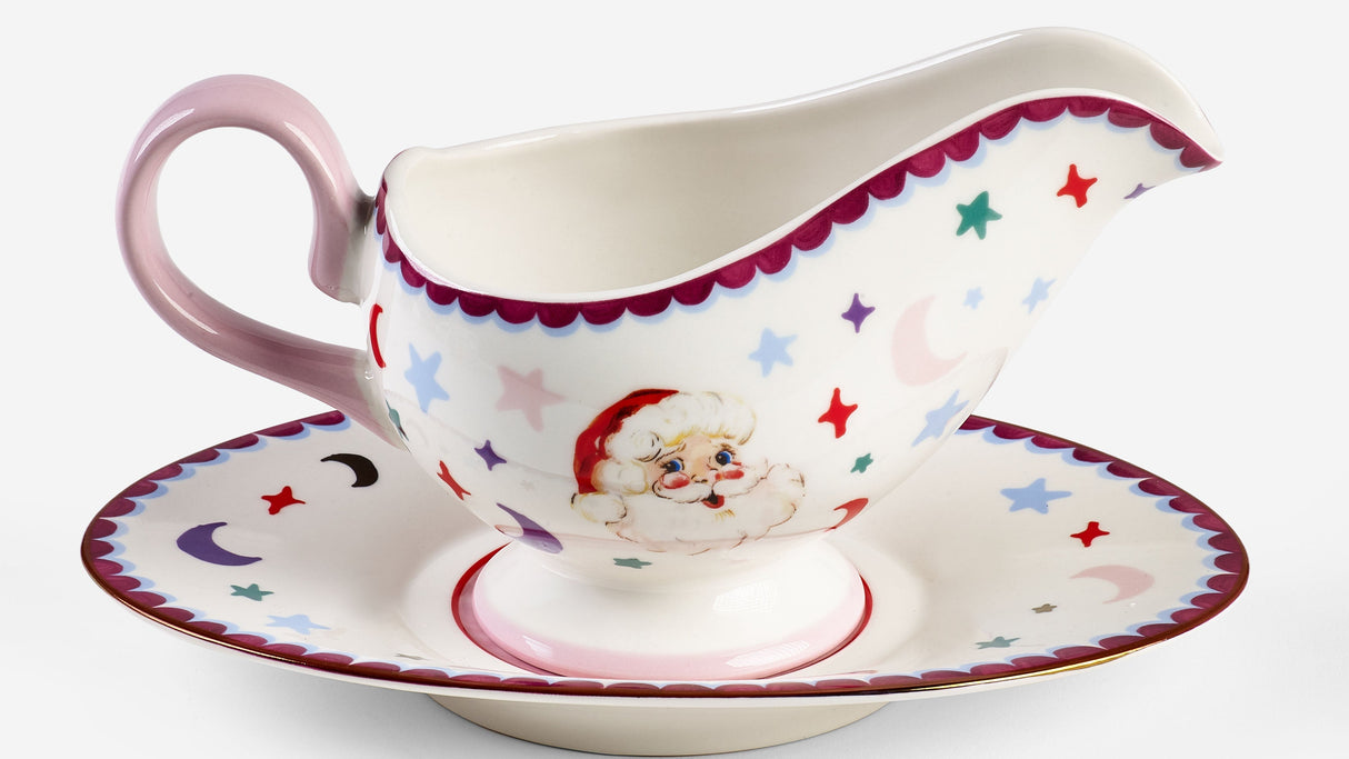 Eleanor Bowmer Festive Santa Gravy Boat & Saucer