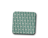 Shadowbright Green and Beige Geometric Design Coaster, Set of 4