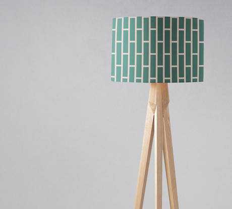 Shadowbright Green and Beige Geometric Lampshade