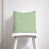 Shadowbright Sage Green and White Minimalist Cushion, Throw Pillow