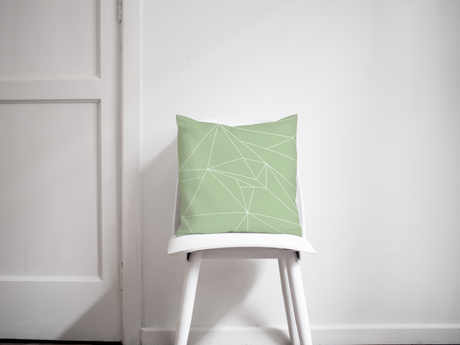 Shadowbright Sage Green and White Minimalist Cushion, Throw Pillow