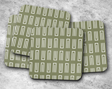Shadowbright Green Geometric Coasters, Table Decor Drinks Mat