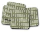 Shadowbright Green Geometric Coasters, Table Decor Drinks Mat