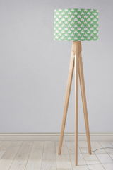 Shadowbright Light Green and White Geometric Tiles Design Lampshade