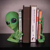 Filamora Studios Green Alien Bookend Set