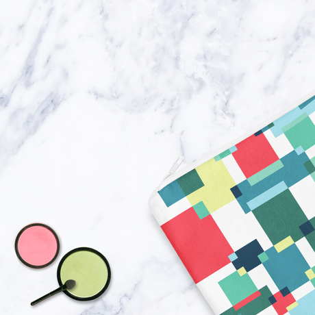 Shadowbright Geometric Abstract Makeup Bag - 24cm x 19cm