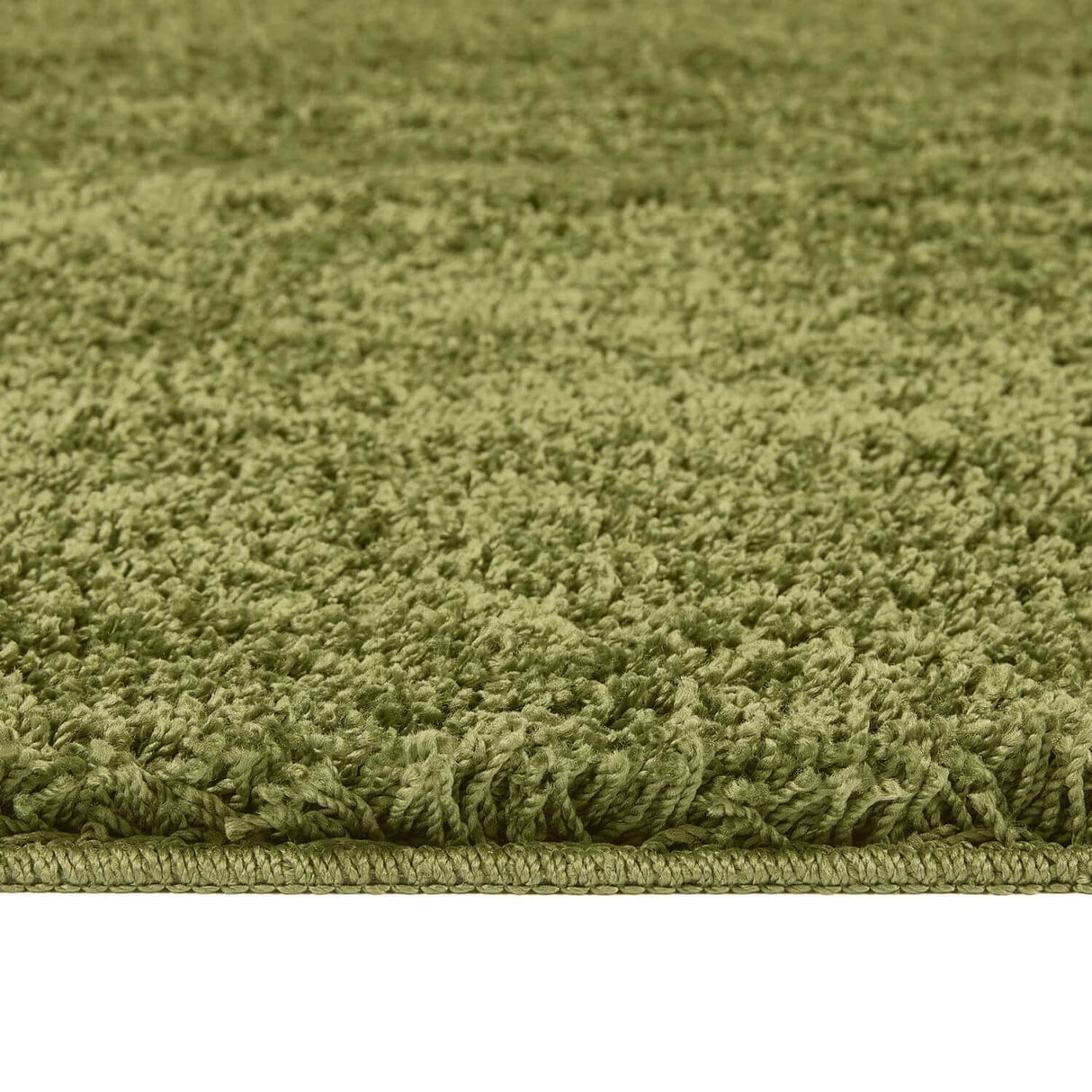 Washable Olive Green Shaggy Rug by The Rugs